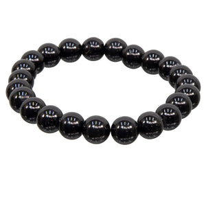 Wholesale Black Tourmaline Round Bead Bracelet (8mm)